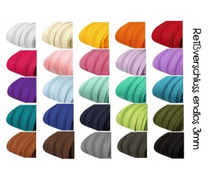 Endlos Reißverschluss 3mm mit 2 Schieber